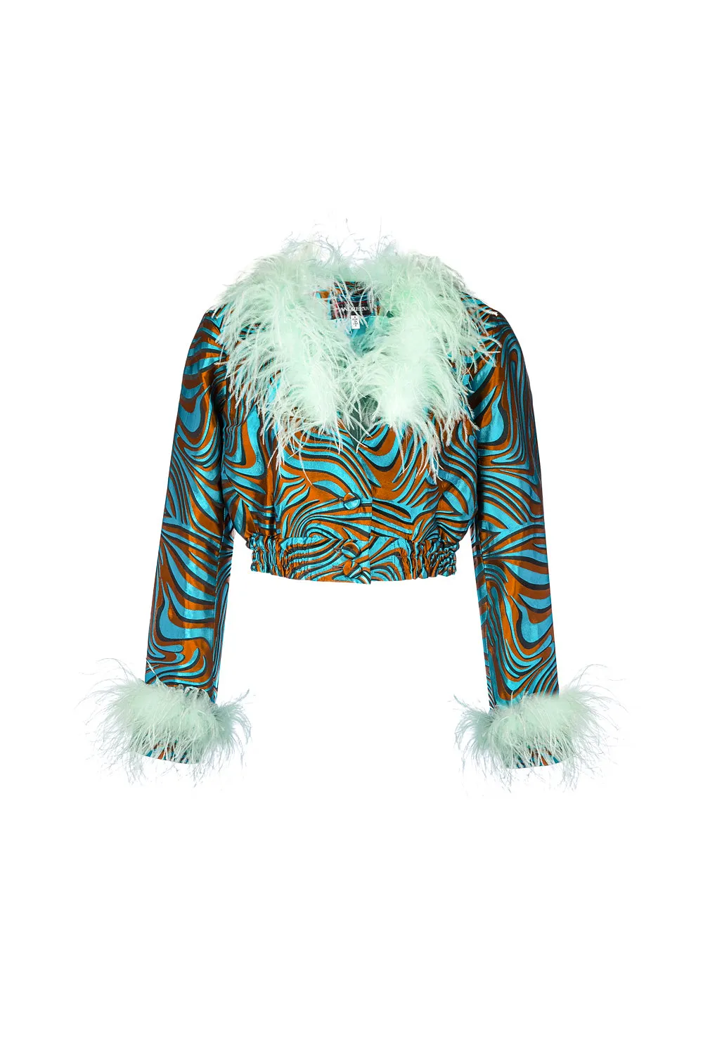 Mint Marilyn Jacket With Feathers