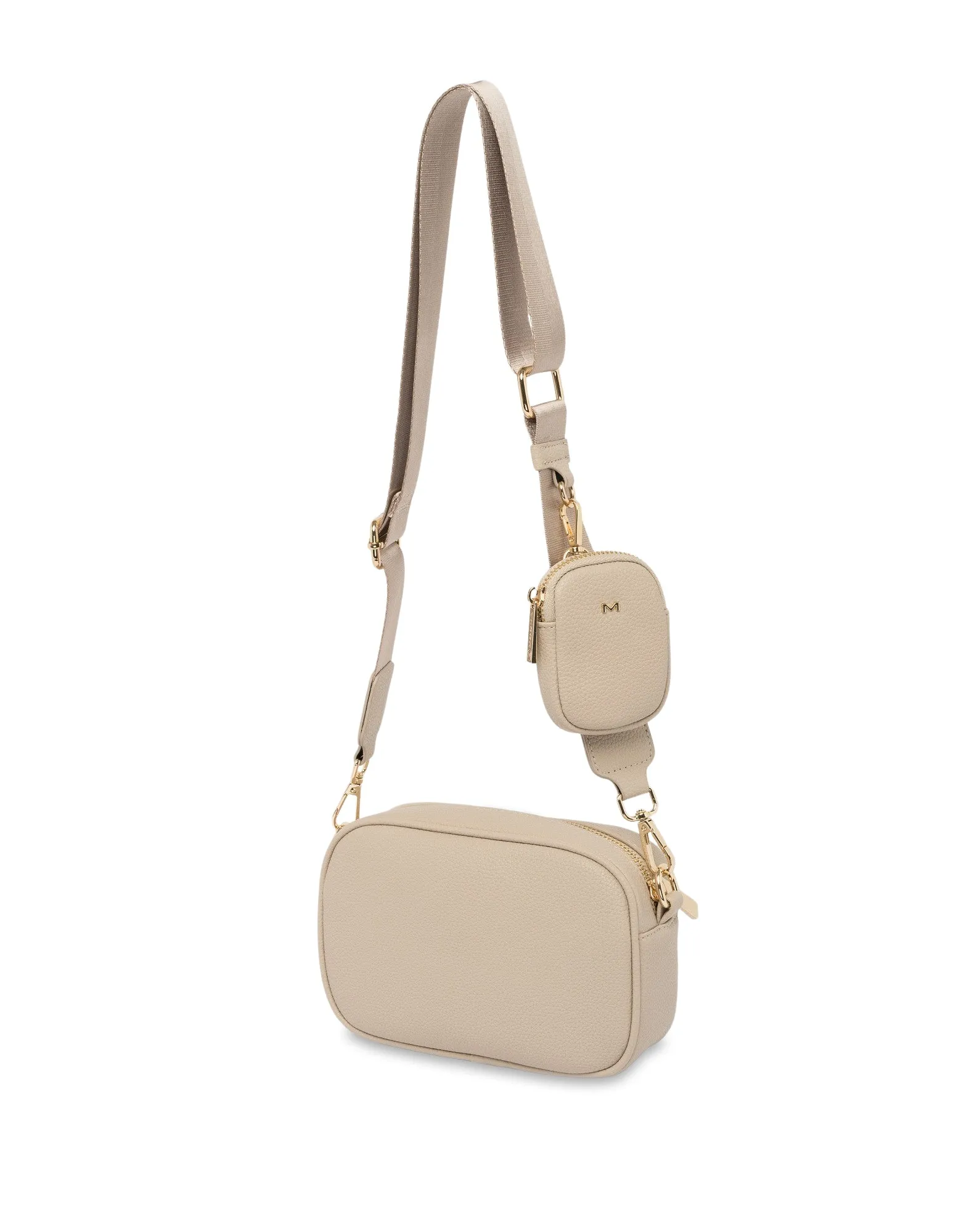 Mocha Parker Boxy Crossbody Bag - Nude