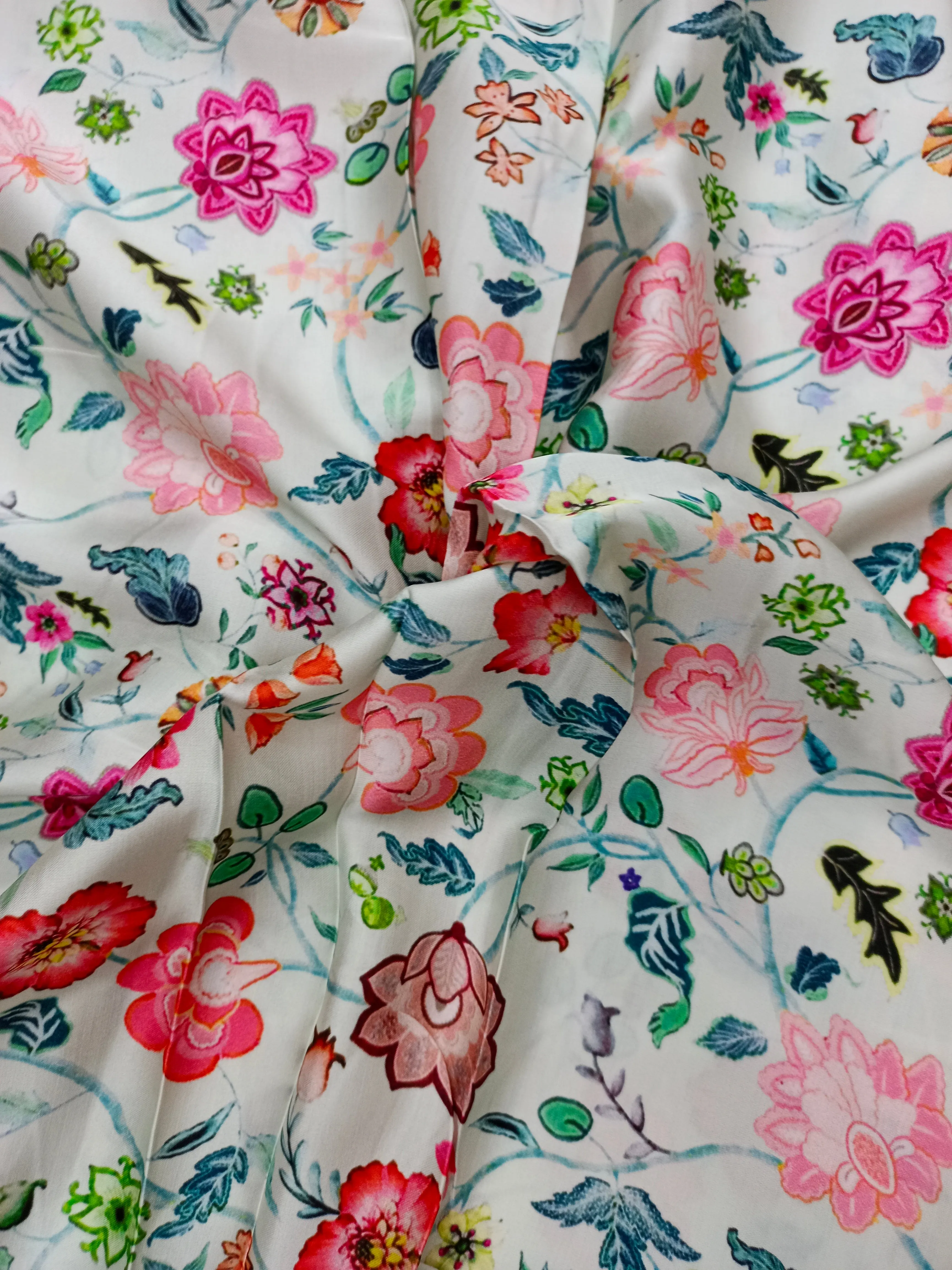 Modal Satin Soft Muslin Digital Printed Fabrics