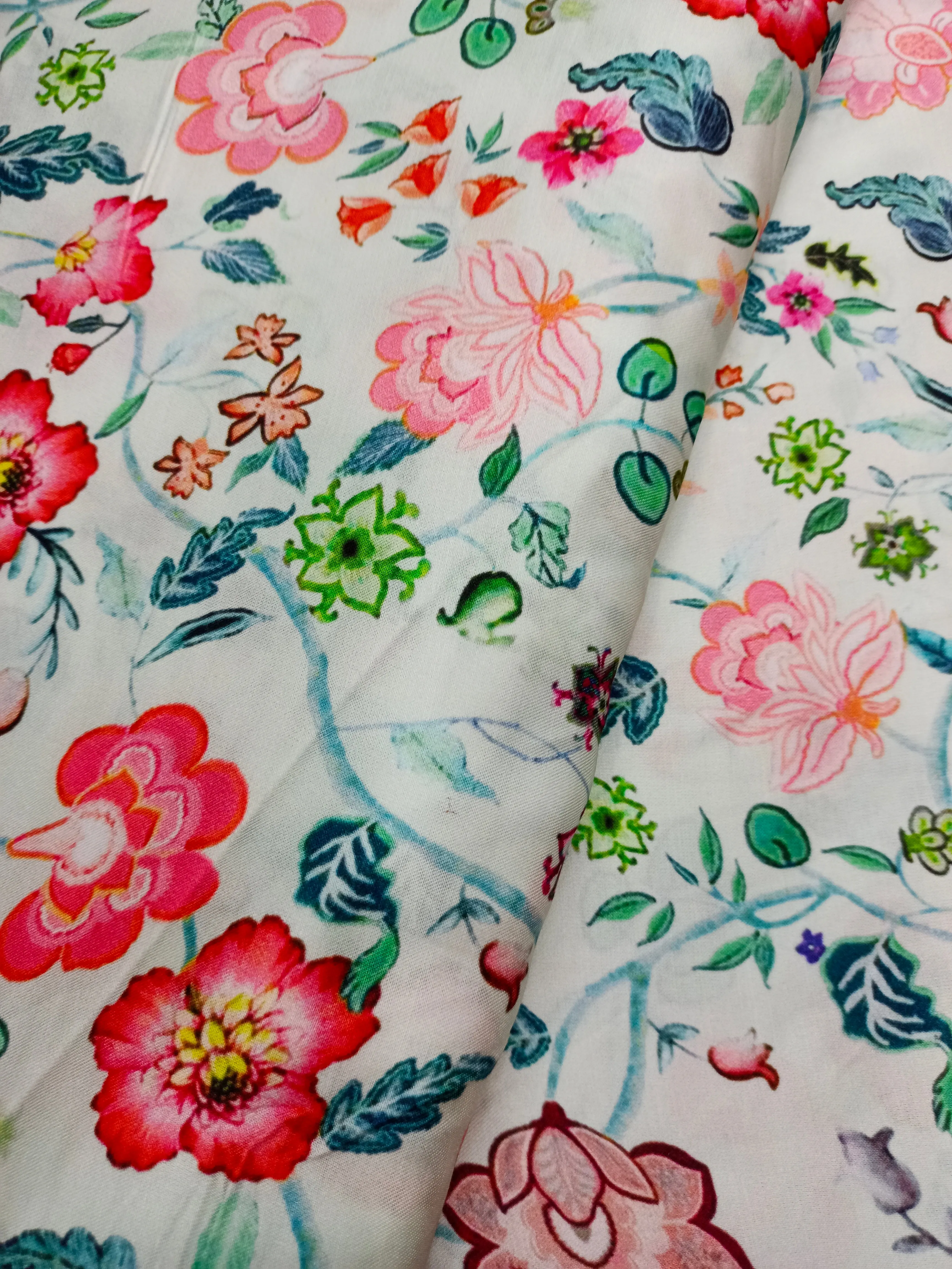 Modal Satin Soft Muslin Digital Printed Fabrics