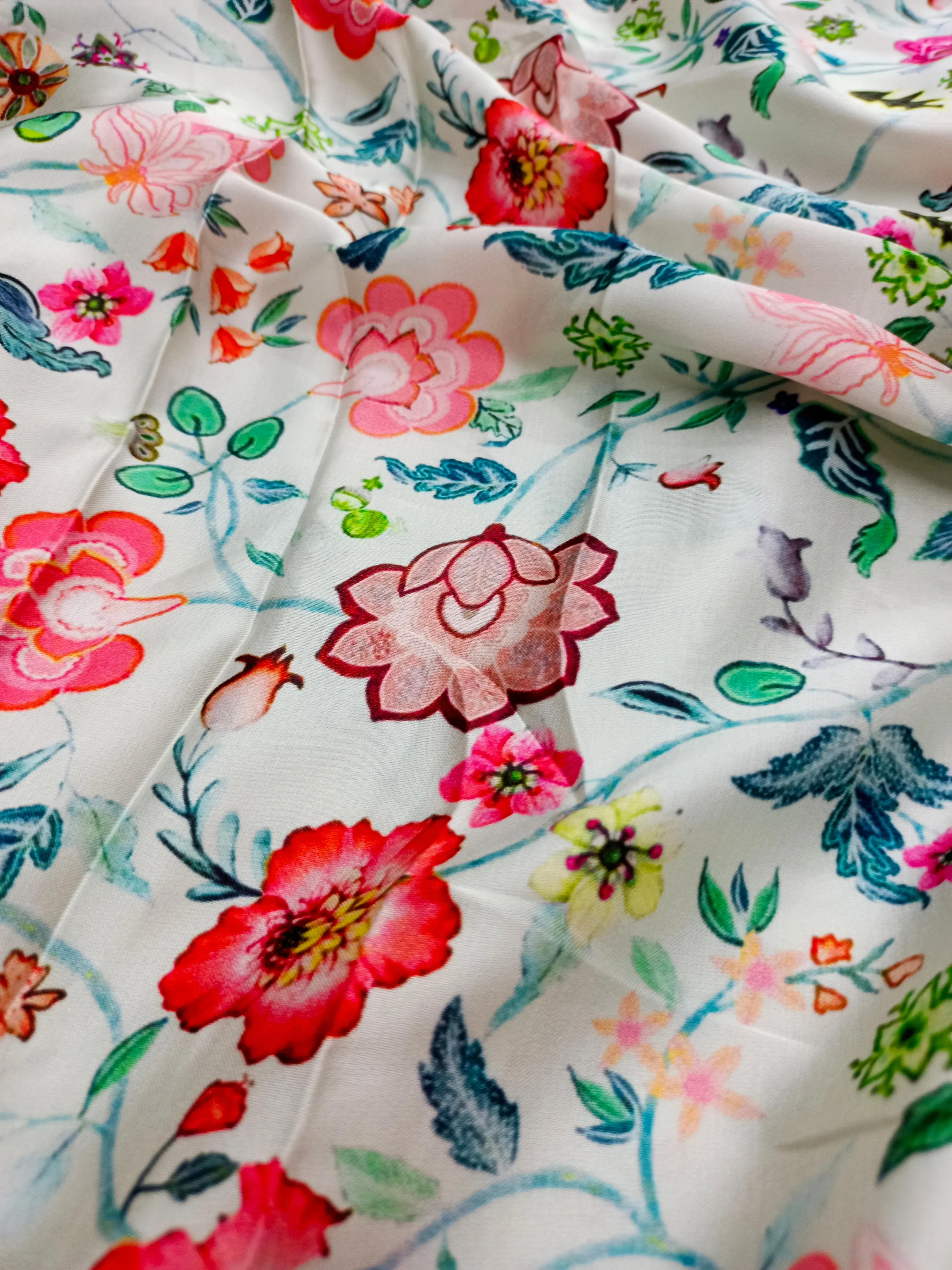 Modal Satin Soft Muslin Digital Printed Fabrics
