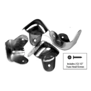 Mojotone Chrome 3-Hole Corners No Lip, (set of 4)
