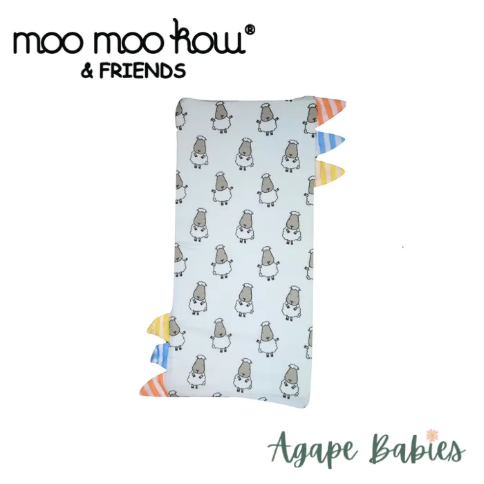 Moo Moo Kow Bed Time Buddy Case Blue Small Sheepz With Stripe Tag Small Size