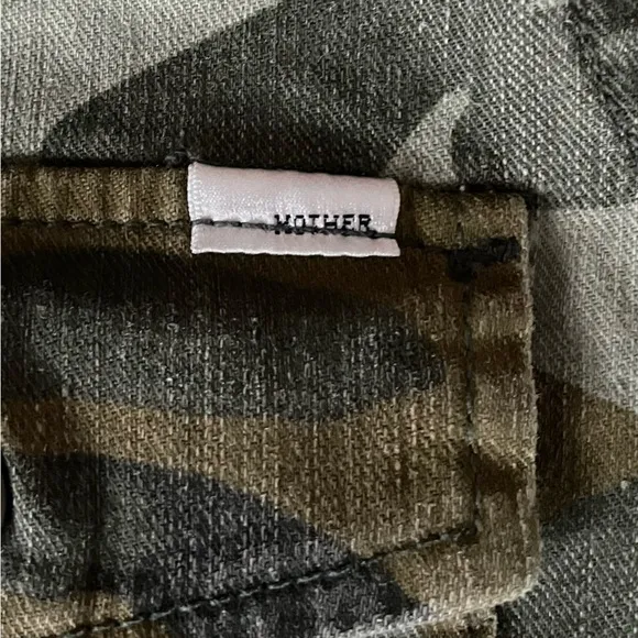 Mother Loose Camo Cotton Linen Blend Jacket EUC Size XS