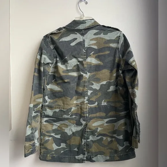 Mother Loose Camo Cotton Linen Blend Jacket EUC Size XS