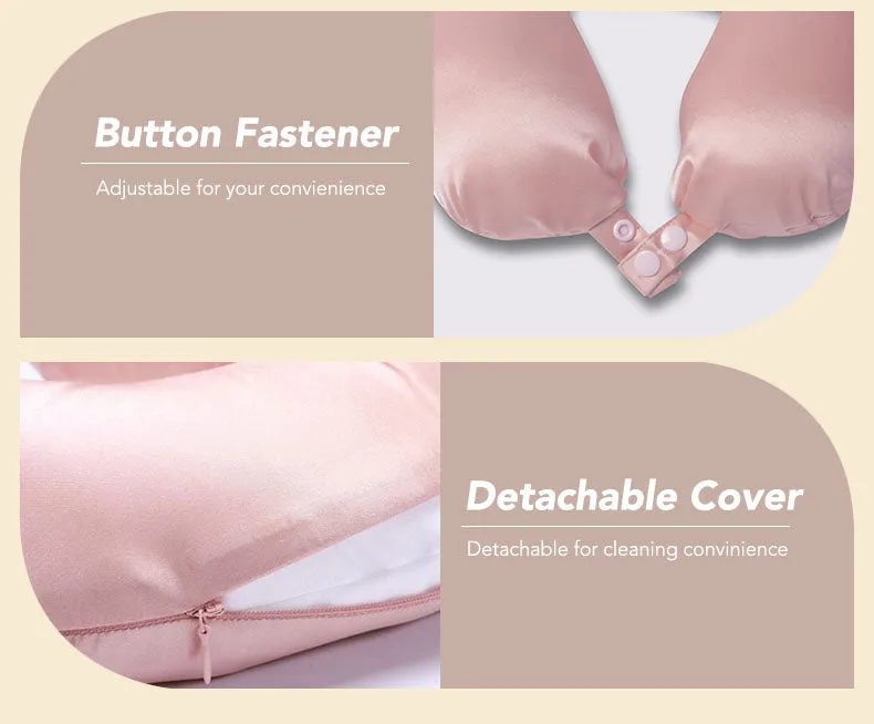 Mulberry Silk Neck Pillow with Adjustable Button Fastener