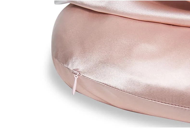 Mulberry Silk Neck Pillow with Kitty Hood, Best Gift for Her
