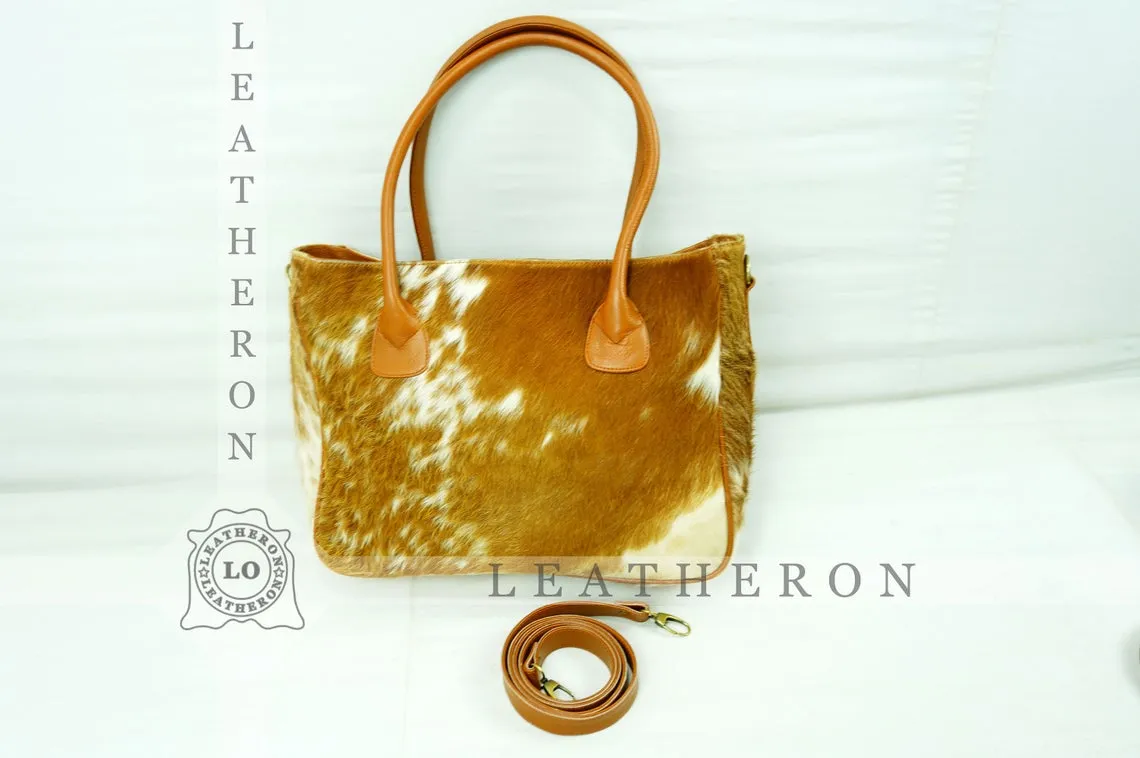 Natural Hair On Cowhide Handbag | Genuine Hair On Leather Shoulder Bag | Real Cow Skin Ladies Bag