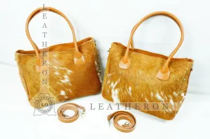 Natural Hair On Cowhide Handbag | Genuine Hair On Leather Shoulder Bag | Real Cow Skin Ladies Bag