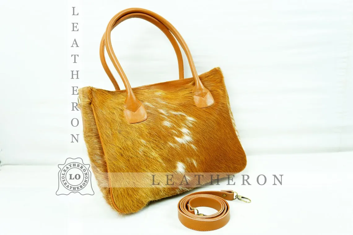 Natural Hair On Cowhide Handbag | Genuine Hair On Leather Shoulder Bag | Real Cow Skin Ladies Bag