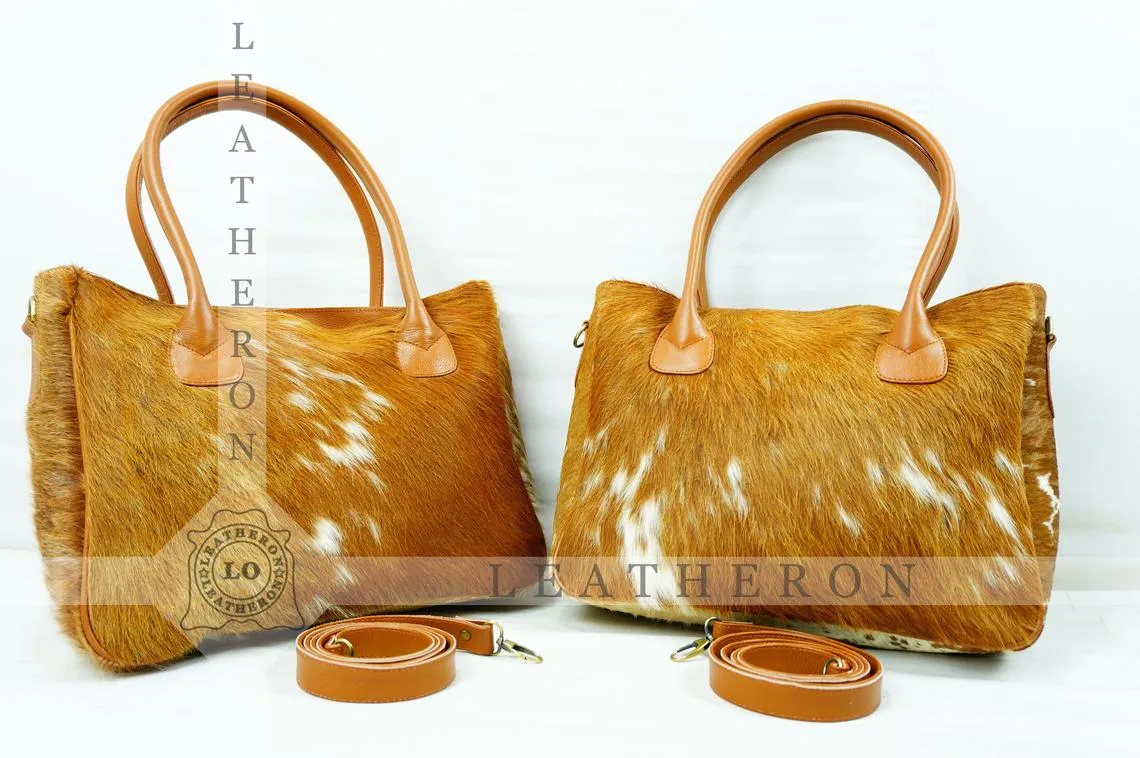 Natural Hair On Cowhide Handbag | Genuine Hair On Leather Shoulder Bag | Real Cow Skin Ladies Bag