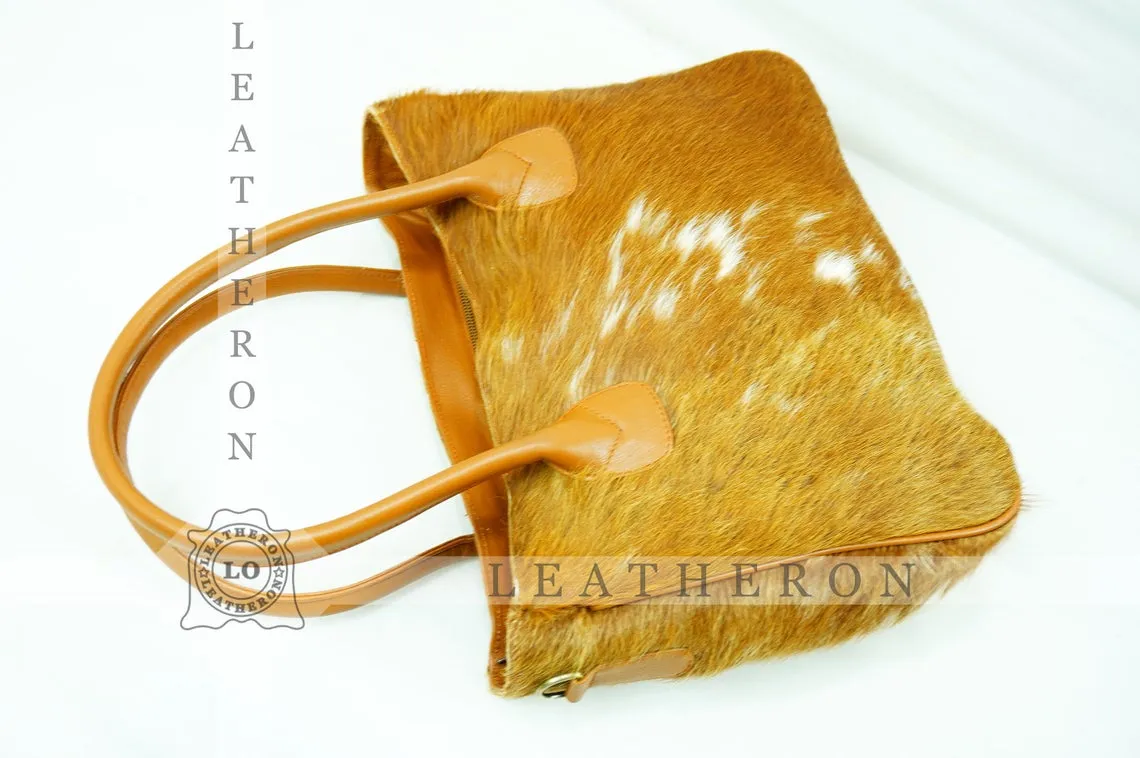 Natural Hair On Cowhide Handbag | Genuine Hair On Leather Shoulder Bag | Real Cow Skin Ladies Bag