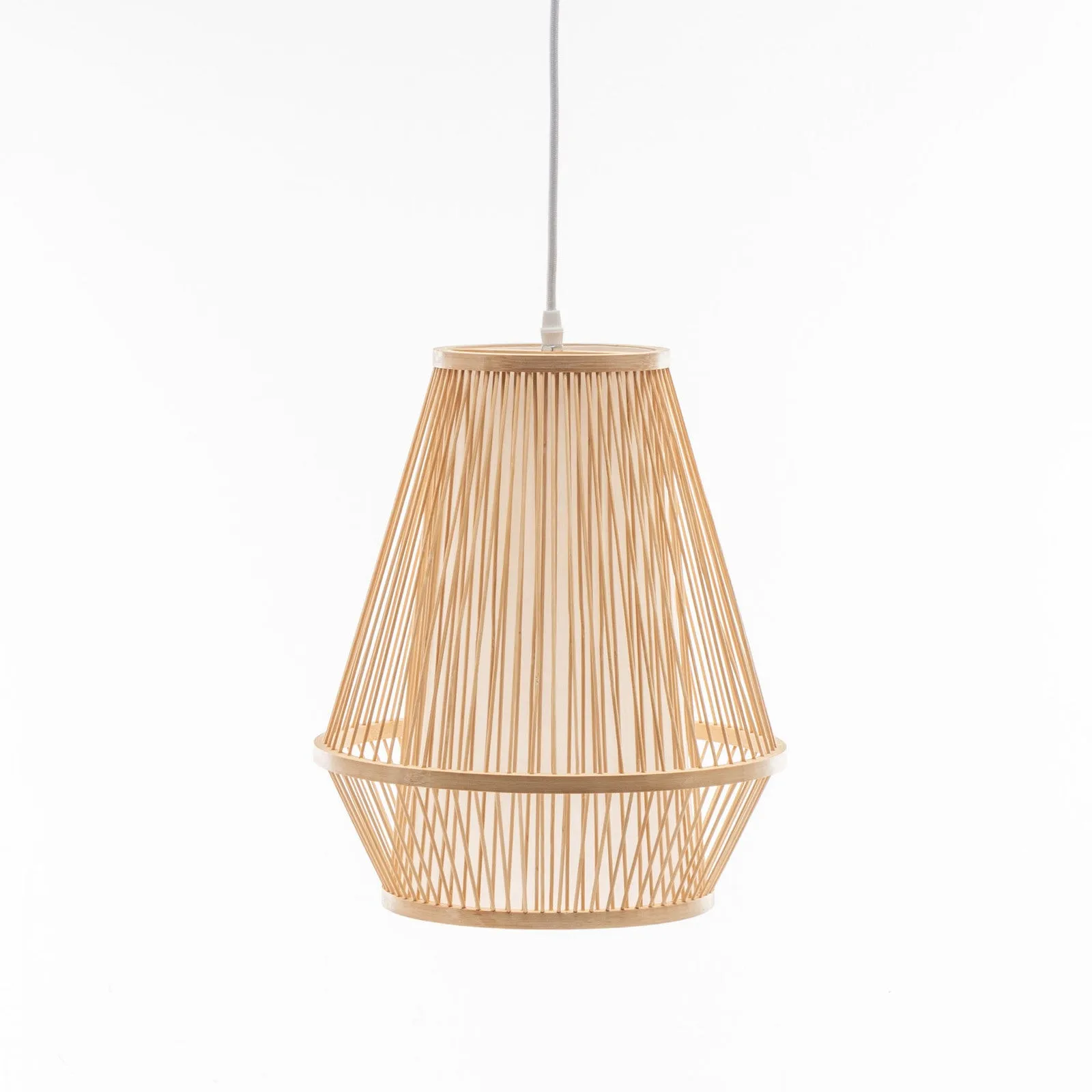 Natural Woven Bamboo Empire Pendant Lamp Hanging Light Bell Shade Boho Tropical