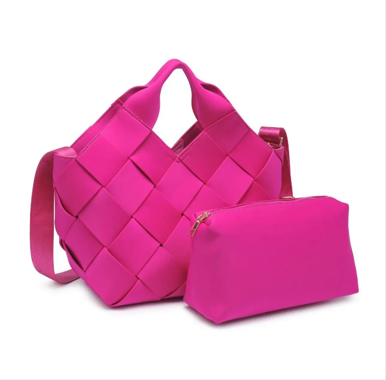Neoprene Woven bag - Fuchsia