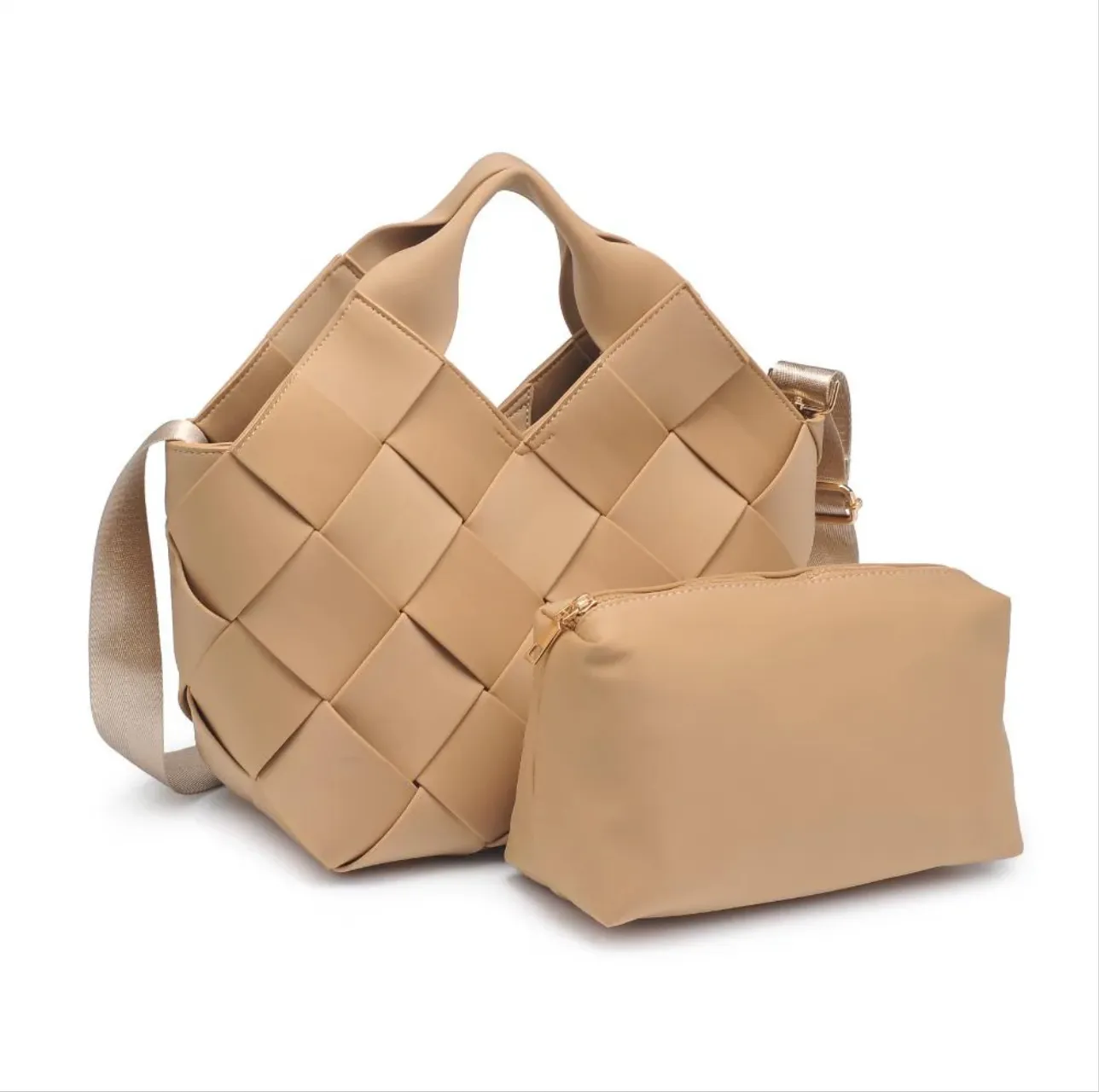 Neoprene Woven bag - Nude