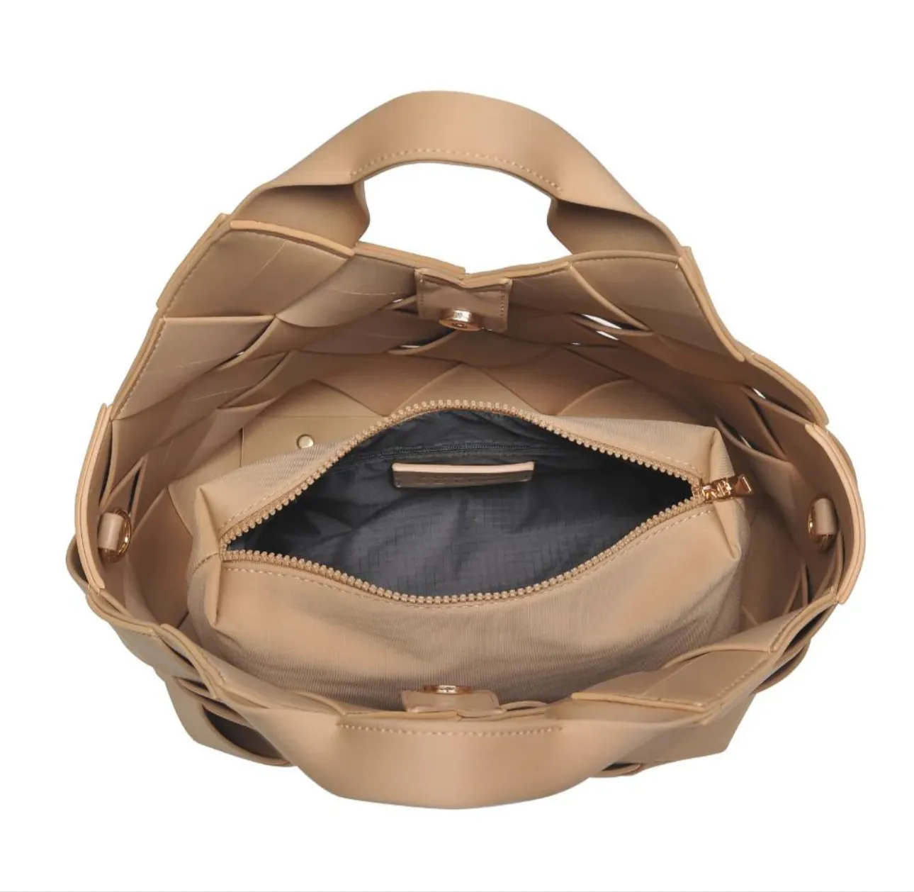 Neoprene Woven bag - Nude