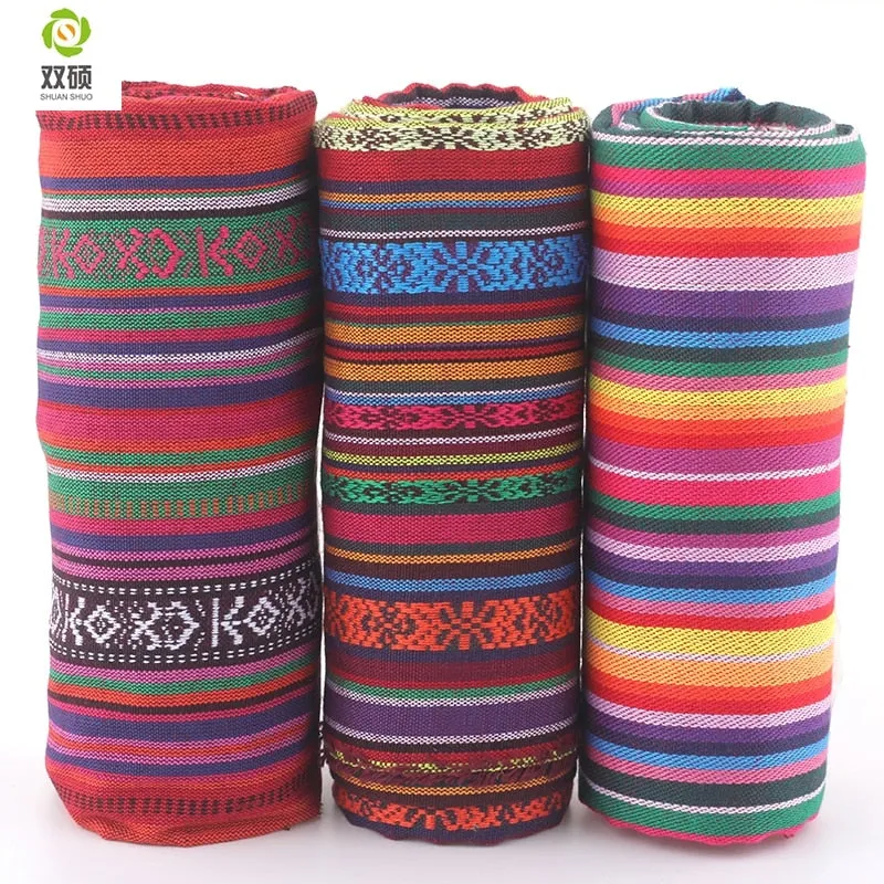 New Print Floral African  Cotton Linen Fabric DIY Christmas Decoration Fabric For Patchwork Dress Sofa Curtain 45X45CM 3pcs/lot