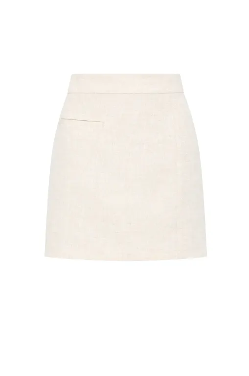 Nude Lucy Clio Linen Mini Skirt - Natural