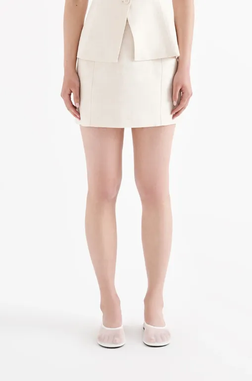 Nude Lucy Clio Linen Mini Skirt - Natural
