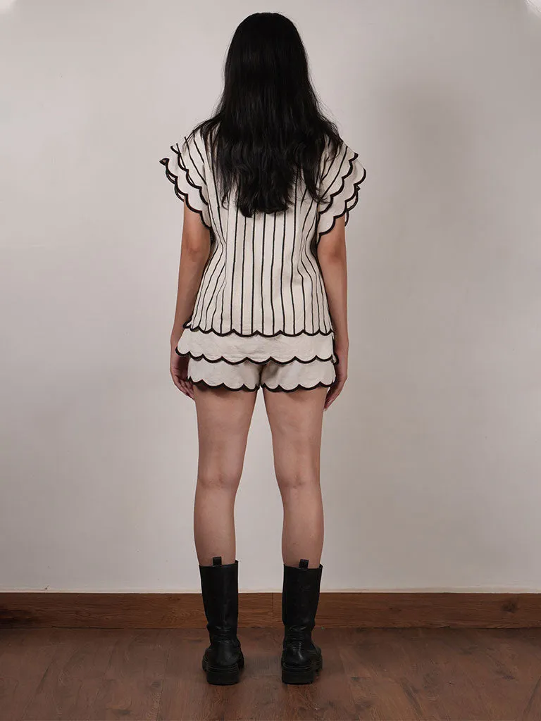 Oatmeal Scallop Shirt