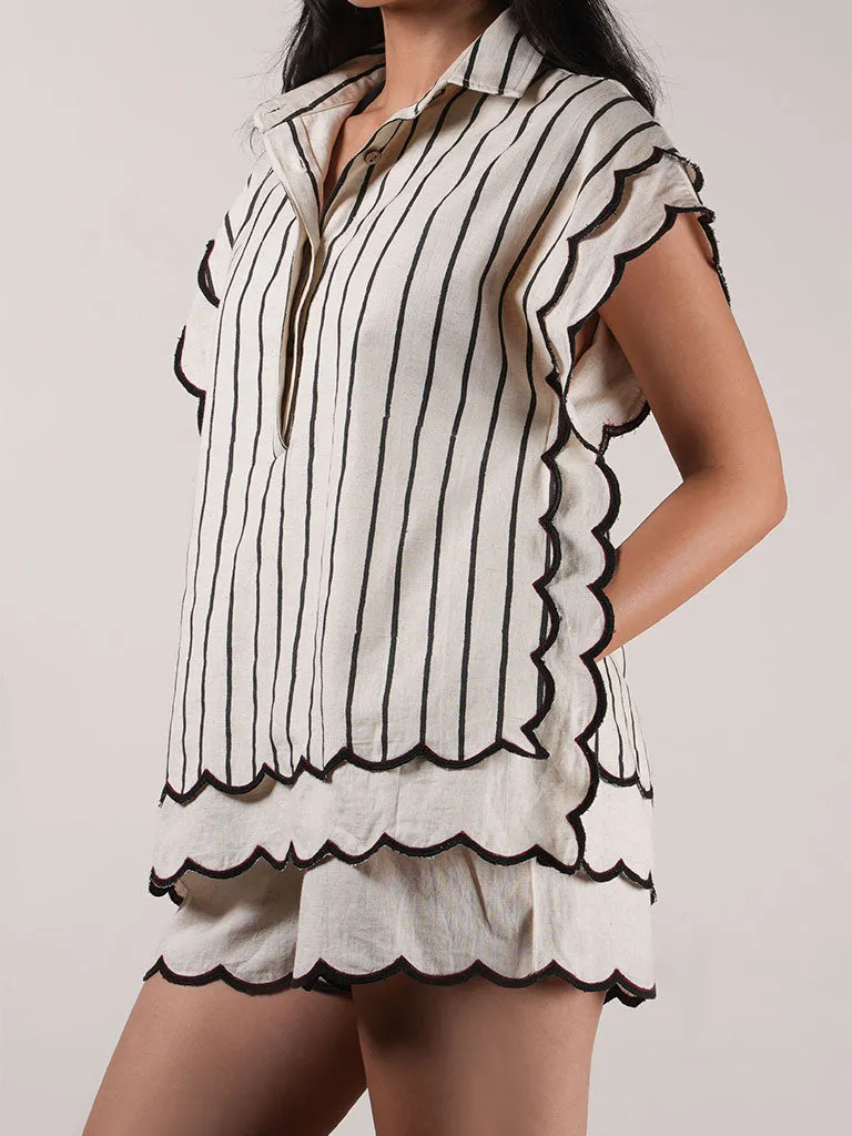 Oatmeal Scallop Shirt