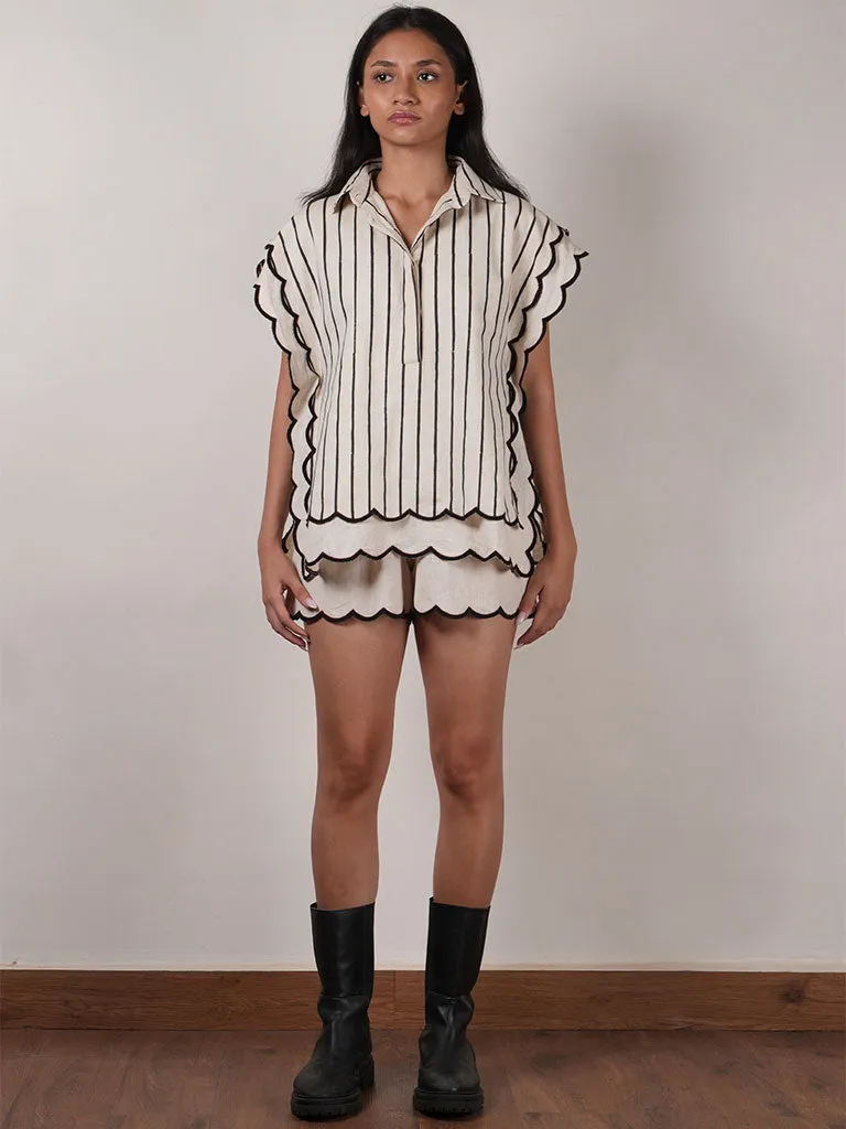 Oatmeal Scallop Shirt