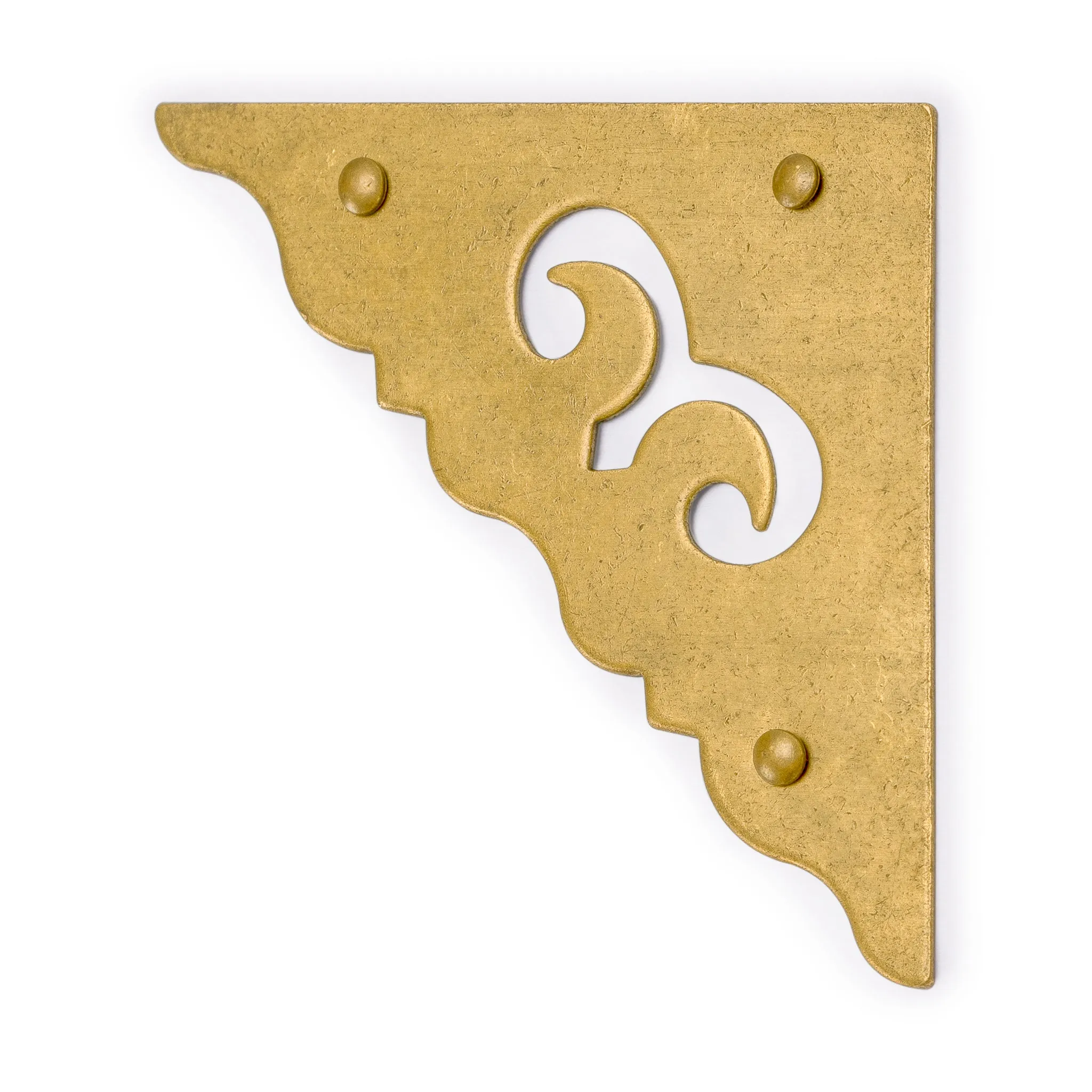 Ocean Wave Brass Corner Hardware 1.9" - Set of 2