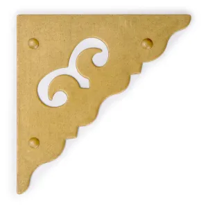 Ocean Wave Brass Corner Hardware 1.9" - Set of 2