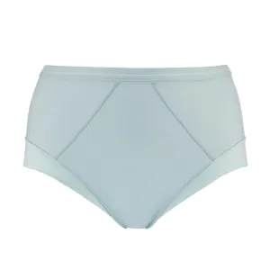 Opal Blue - High Waisted Silk & Organic Cotton Full Brief
