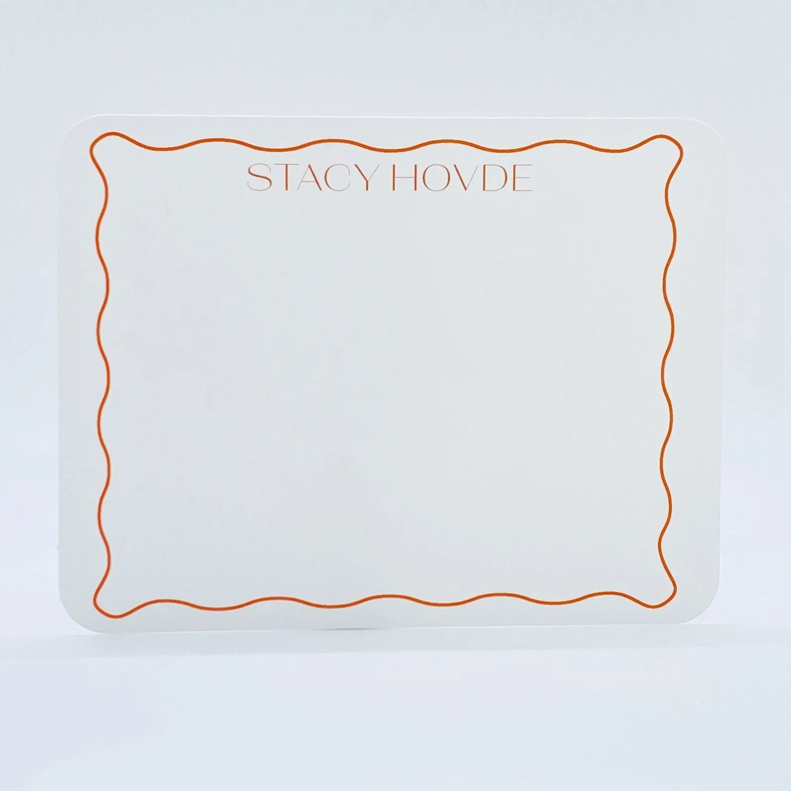 Orange Wavy Border Personalized Note Cards, Set of 20