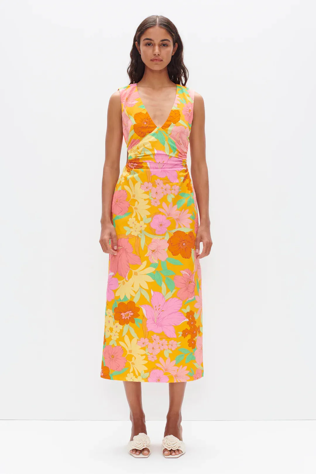 Paige Midi Dress Orange Tropic