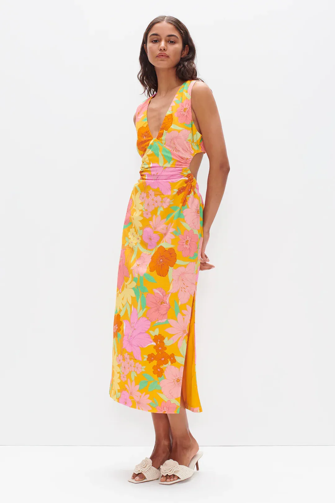 Paige Midi Dress Orange Tropic
