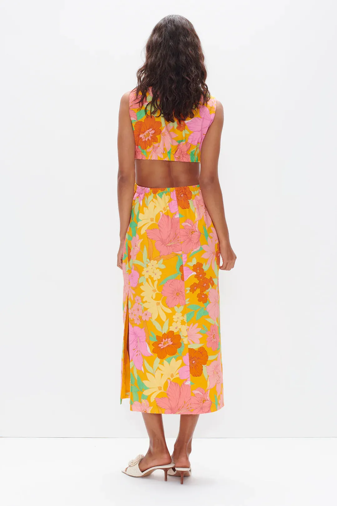 Paige Midi Dress Orange Tropic