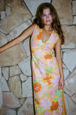 Paige Midi Dress Orange Tropic