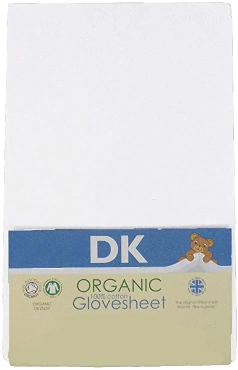Pair of Soft Organic White Fitted Cot  Sheets – 132 x 77 cm