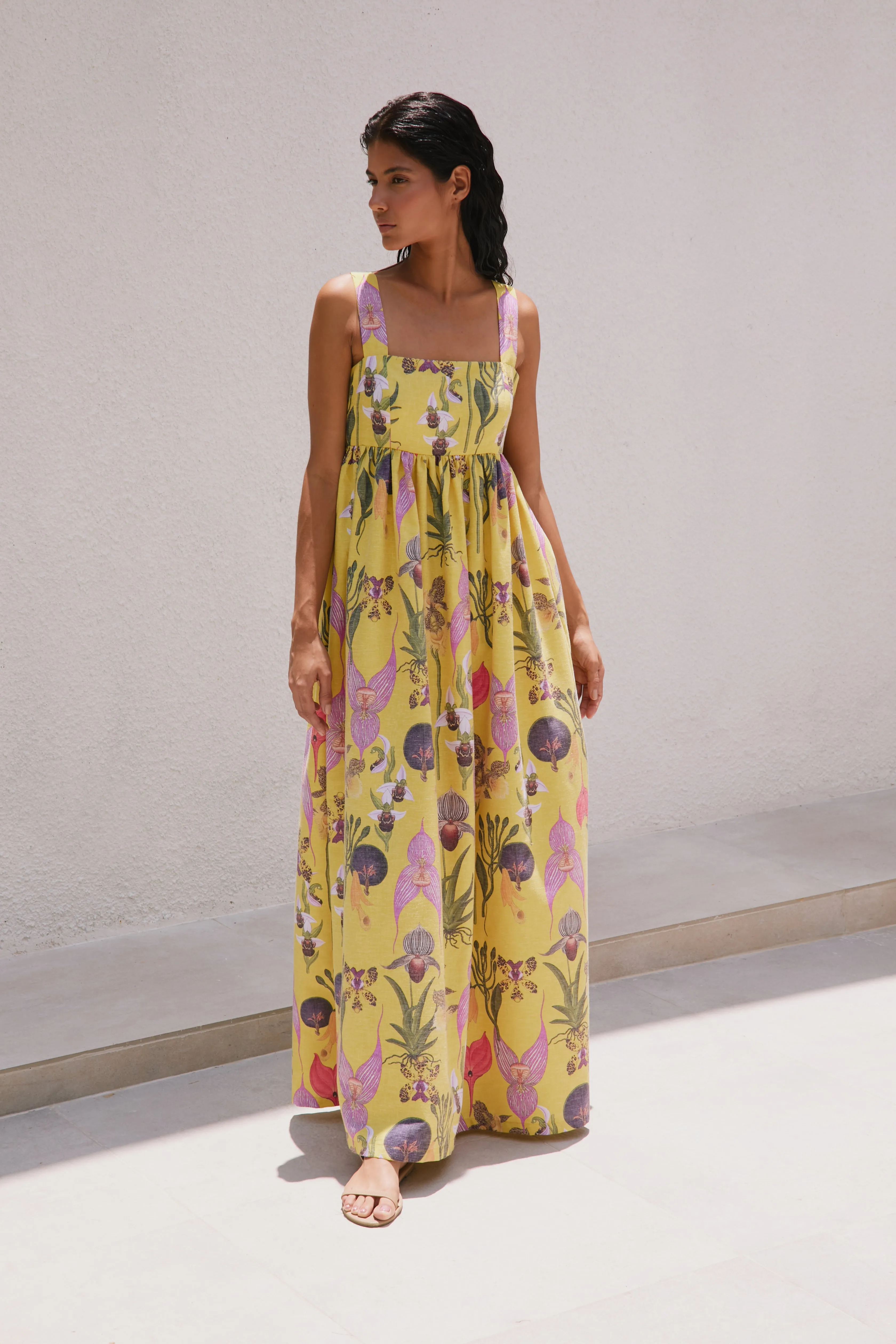 PALMAR MAXI DRESS IN BOTANICA YELLOW PRINT