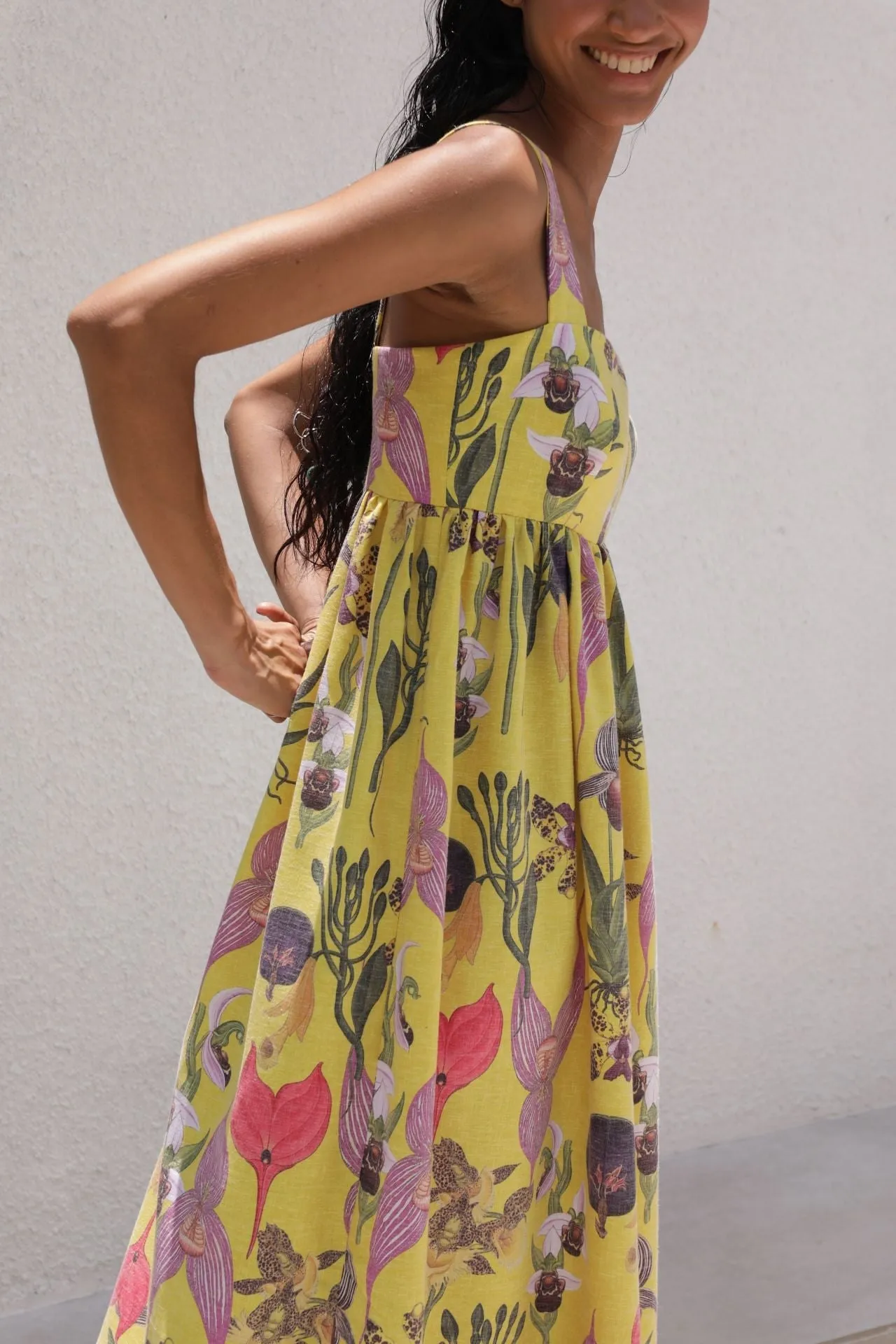 PALMAR MAXI DRESS IN BOTANICA YELLOW PRINT