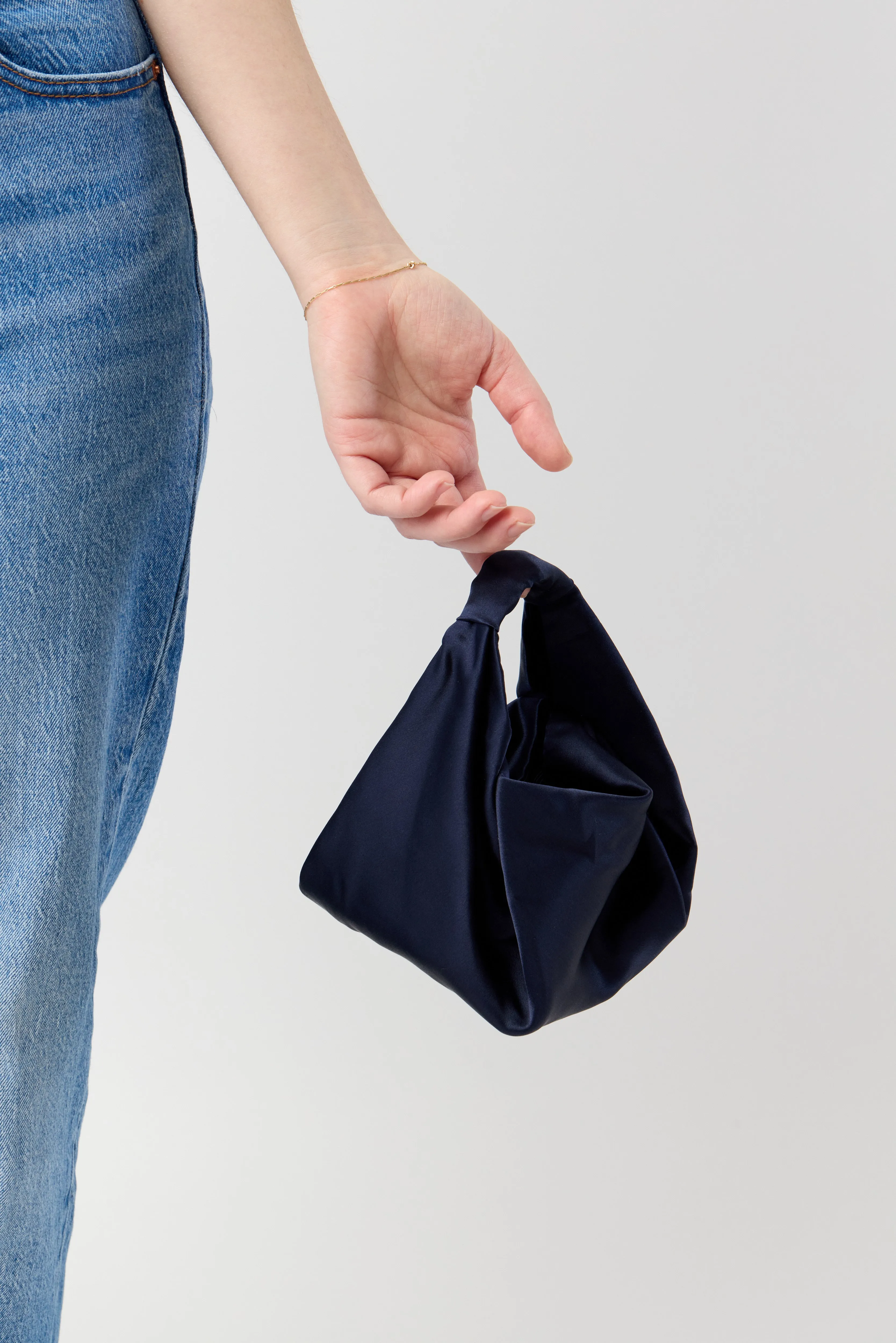 Parachute Bag - Navy Silk Satin