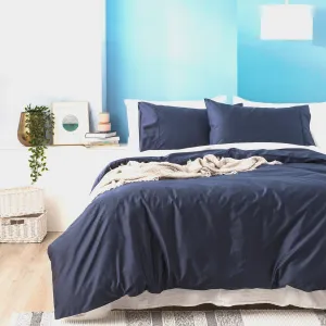 Park Avenue 500 Thread count Natural Bamboo Cotton Quilt Cover Set - Indigo