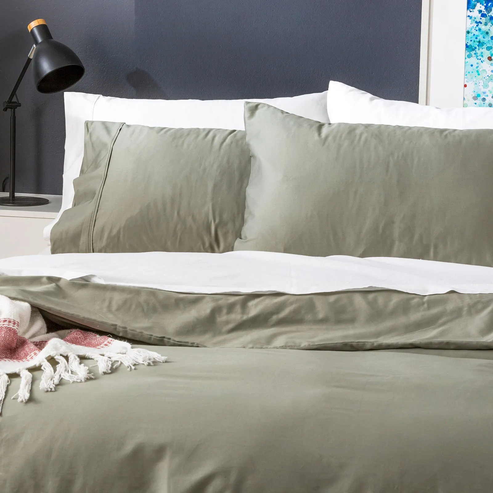 Park Avenue 500 Thread count Natural Bamboo Cotton Quilt Cover Set - Jade