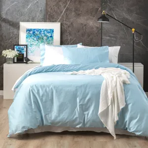 Park Avenue 500 Thread count Natural Bamboo Cotton Quilt Cover Set - Mid Blue