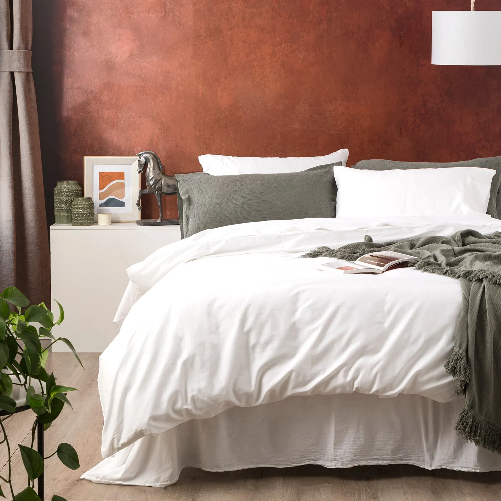 Park Avenue 500 Thread count Natural Bamboo Cotton Quilt Cover Set - White