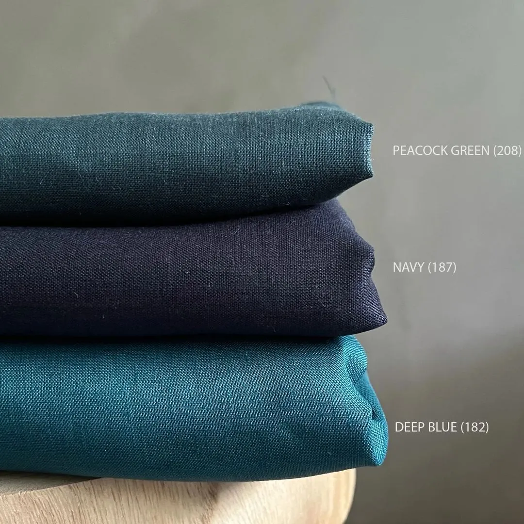 Peacock Green (208) plain colour linen 150gsm