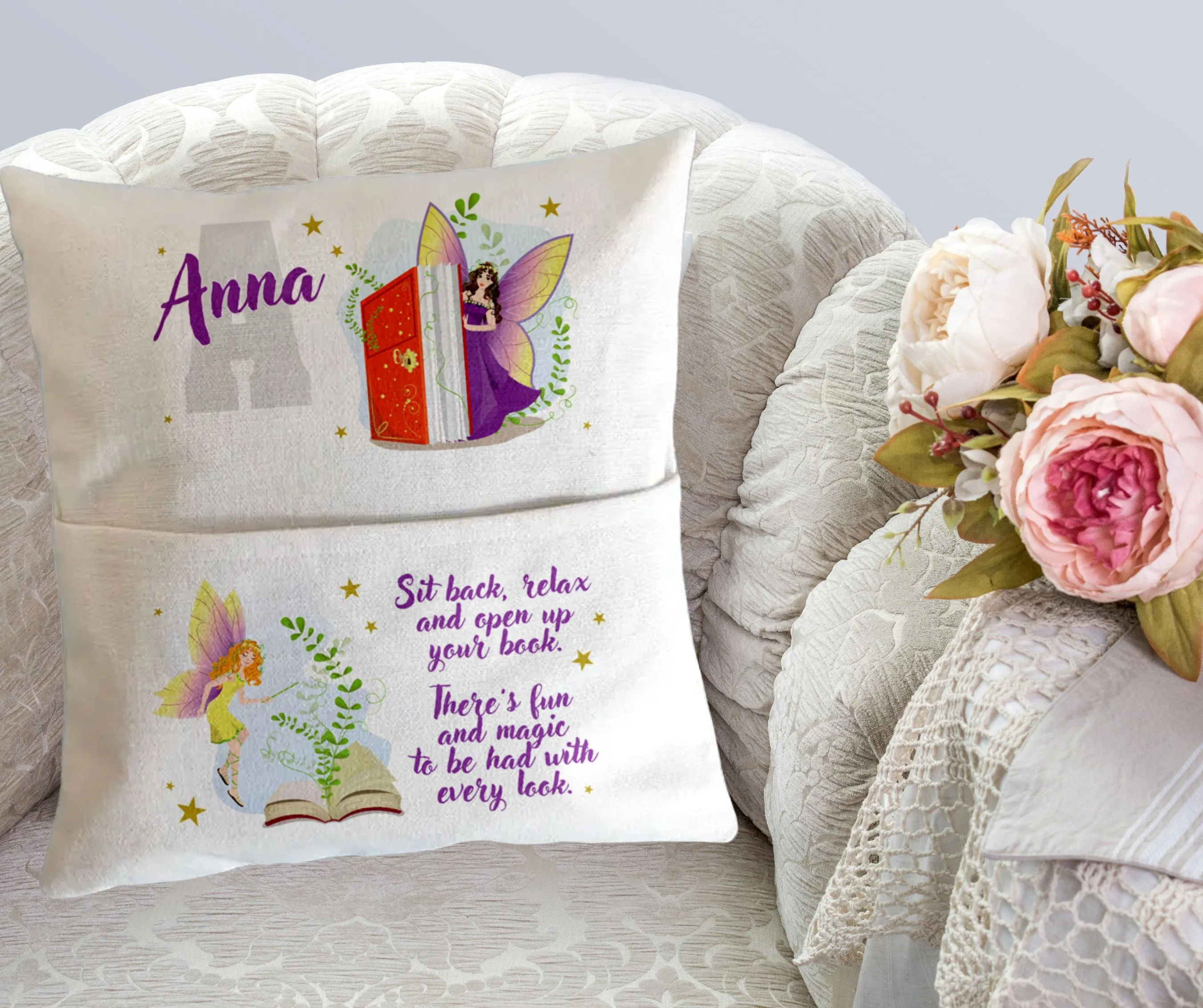 Personalised Fairies Book Pillow