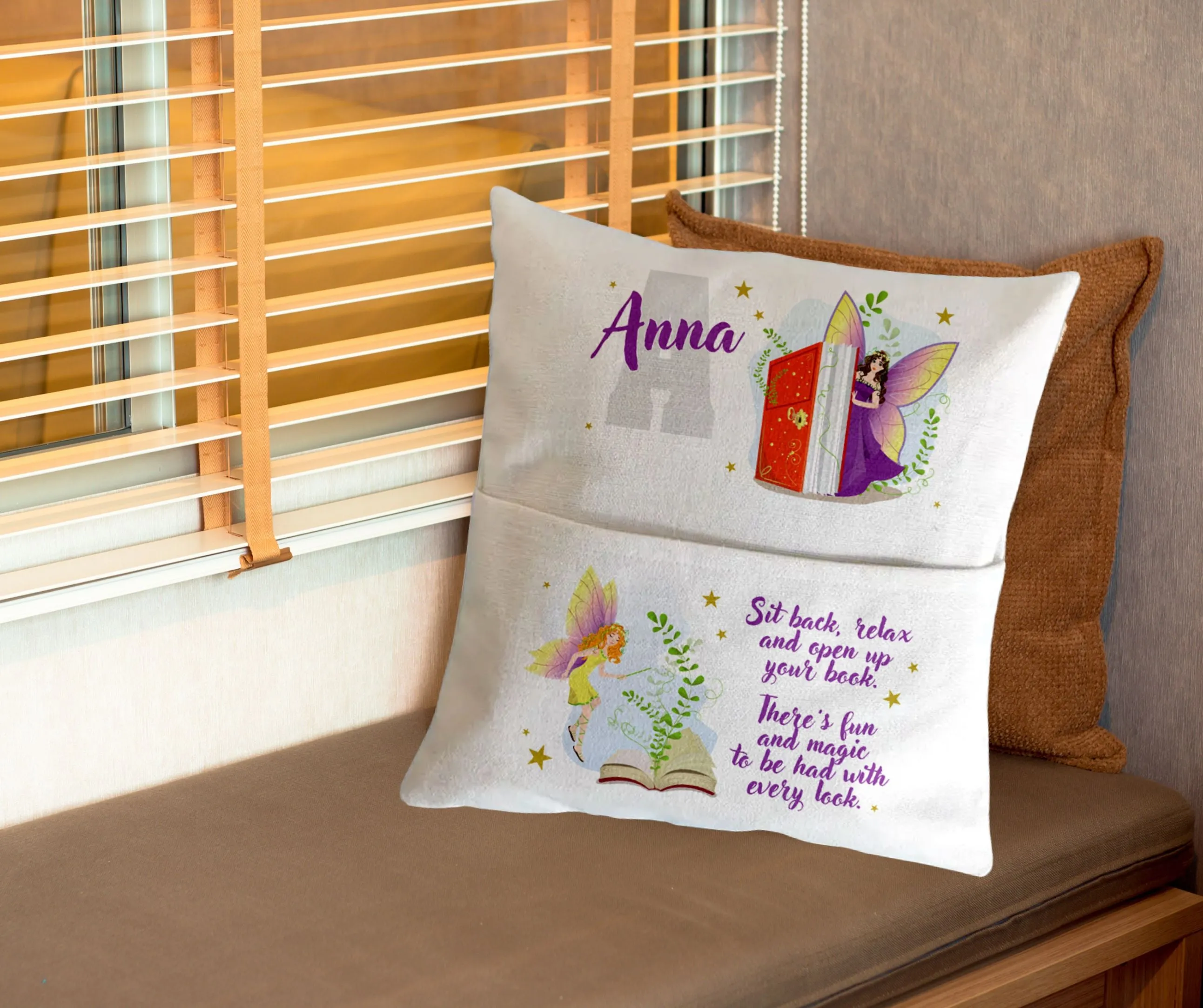 Personalised Fairies Book Pillow
