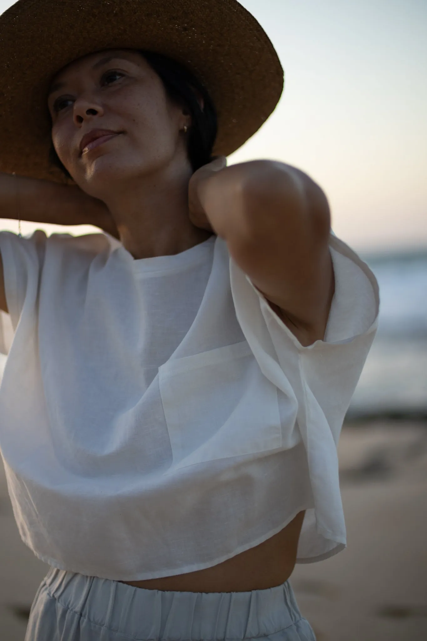 Pilialo | Cropped Boxy Top - white