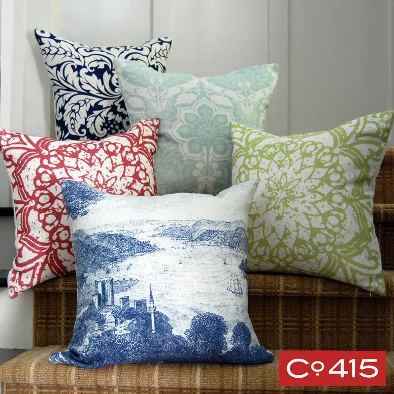 Pineapple Damask Pillow - Silverberry