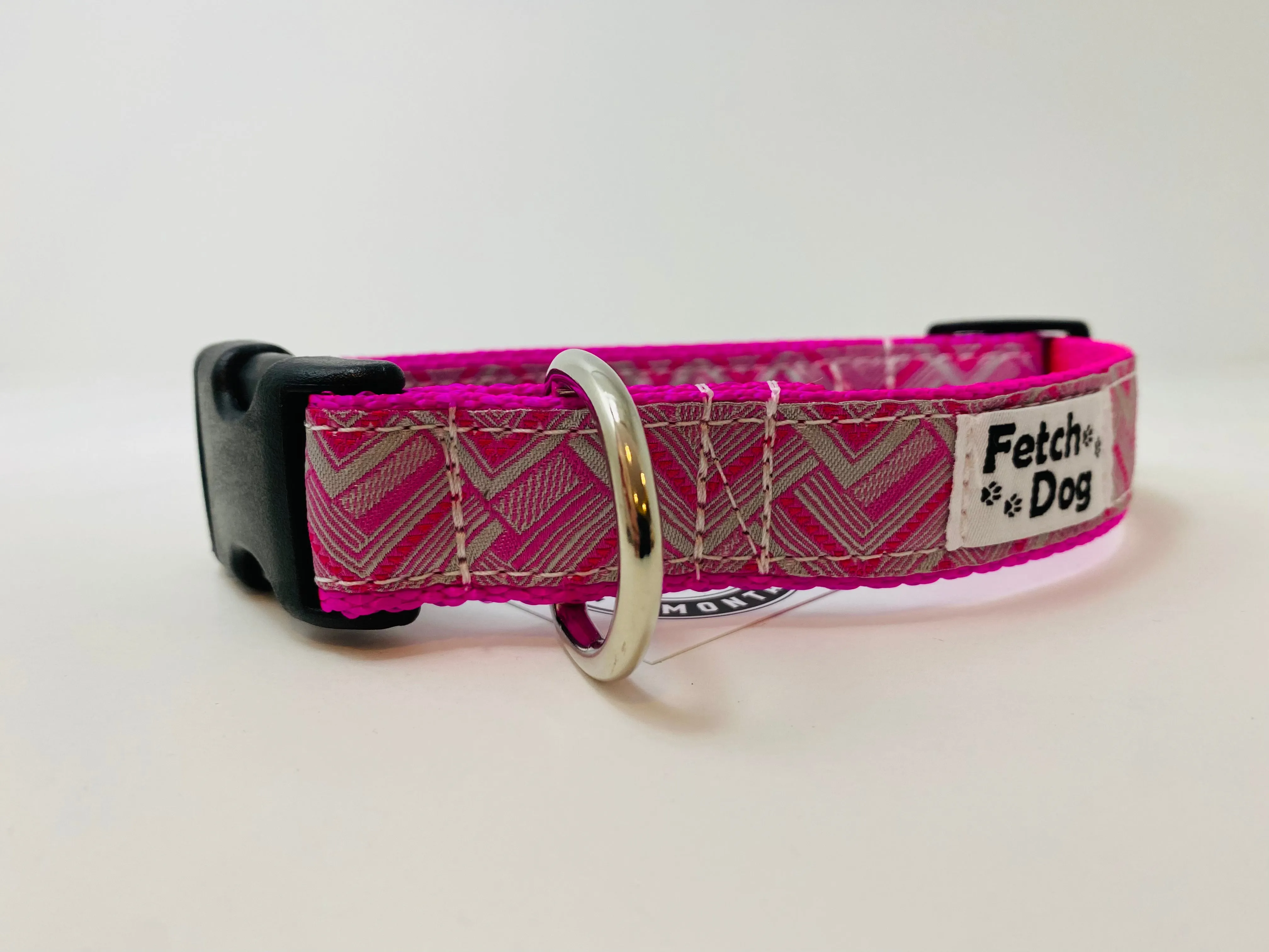 Pink Corners Dog Collar