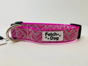 Pink Corners Dog Collar