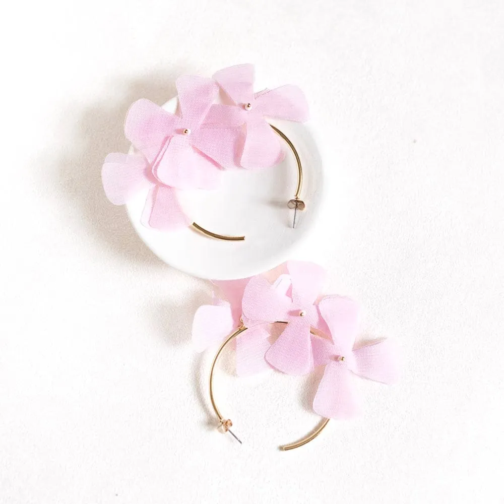 Pink Flower Earrings